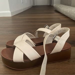 White platform sandals